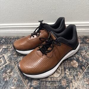 Johnston & Murphy Miles U-Throat Tan Full Grain Comfort Shoe 9.5 M New